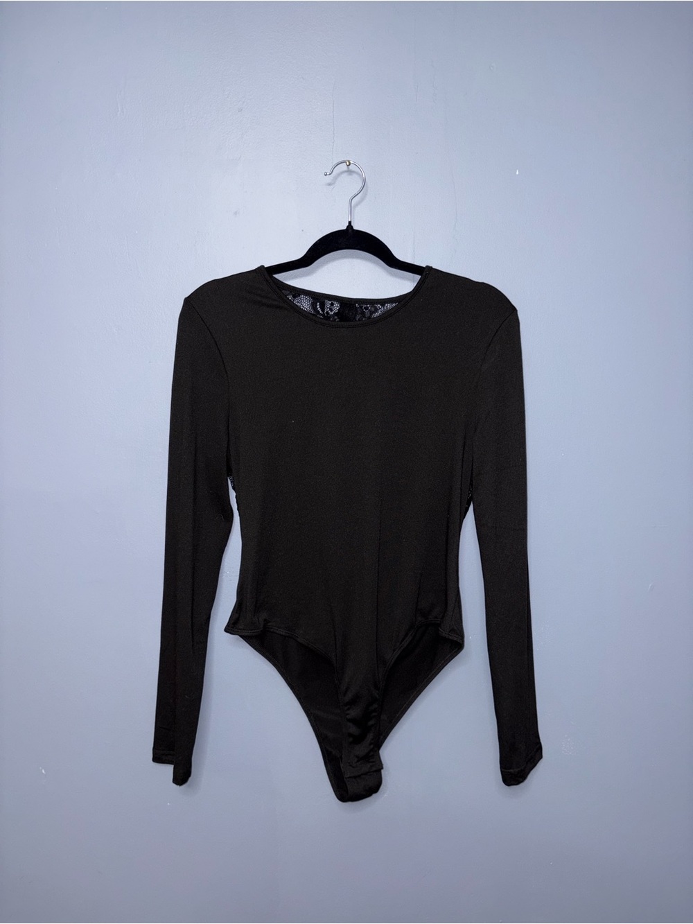SHEIN | Black Lace Open Back Bodysuit | Size Large